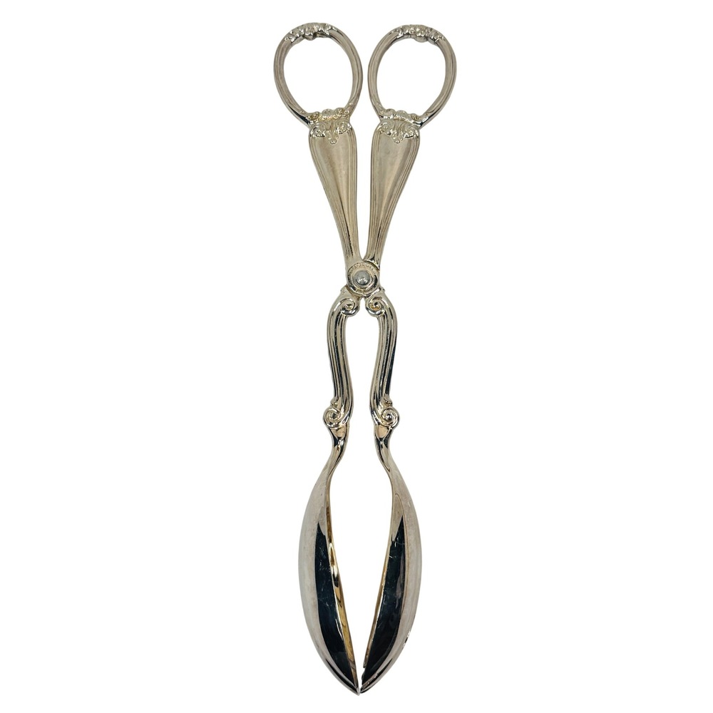 Gorham Heritage Silver Plated Pastry Salad‎ Tongs Italy Ornate Serving Vtg 11"